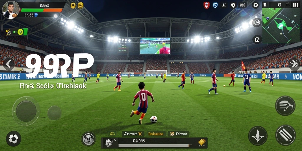Tampilan gameplay 99RP yang mengesankan dalam aksi sepak bola.