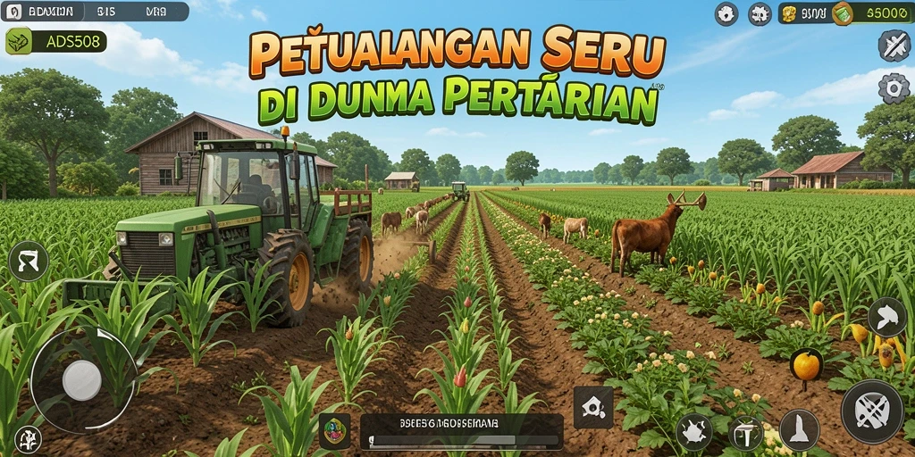 Tampilan gameplay menarik dari ADS508 dalam dunia pertanian.