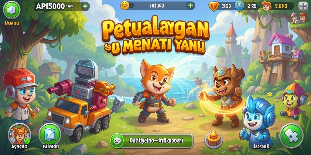 Tangkapan layar menampilkan gameplay seru API5000 dalam suasana petualangan.