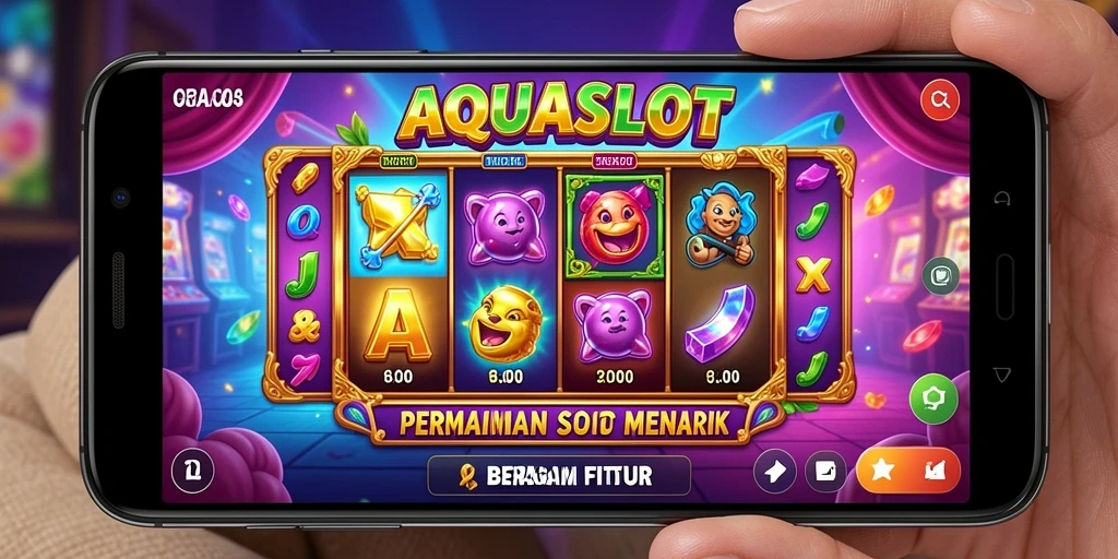 Tampilan gameplay AQUASLOT yang seru dan menantang.