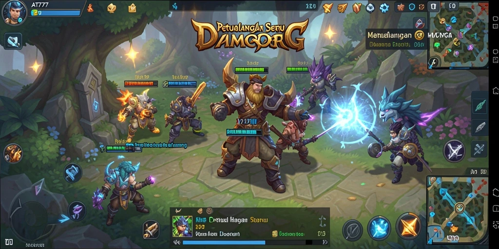 Tangkapan layar game <strong>AT777</strong> menunjukkan aksi pertarungan mendebarkan di dunia MMORPG.