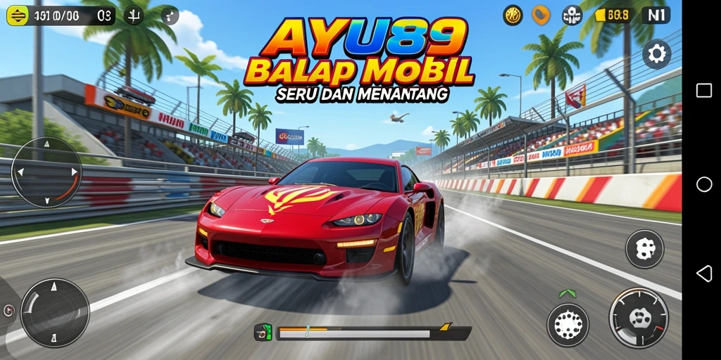 Gameplay balap mobil yang menegangkan dan mendebarkan.