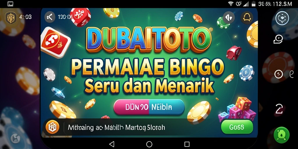 Tampilan gameplay seru dalam DUBAITOTO dengan tata letak bingo yang menarik.
