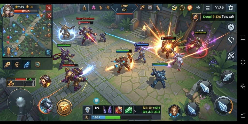 Screenshot gameplay <strong>EVIP2</strong> menampilkan pertempuran strategis antara kerajaan.