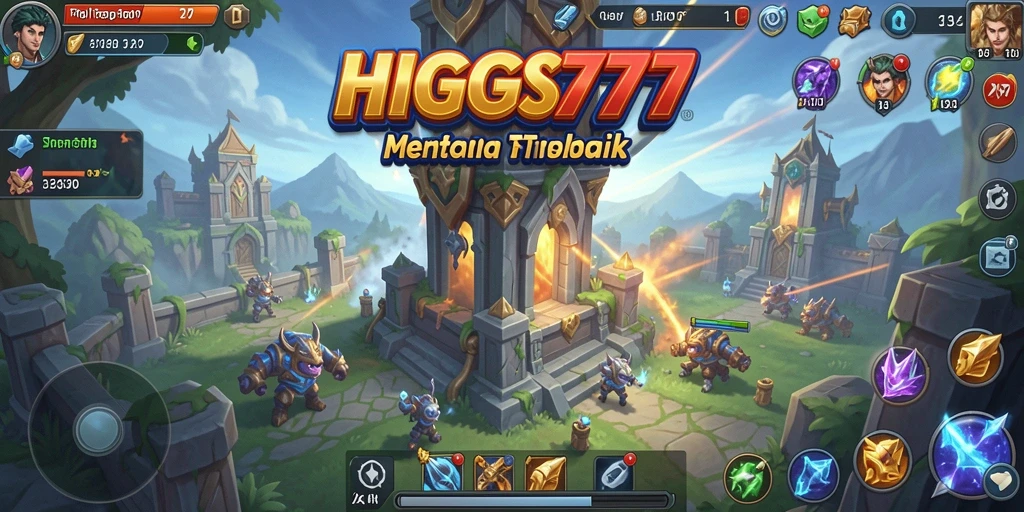 Tampilan gameplay HIGGS777 dalam mendefinisikan Tower Defense.