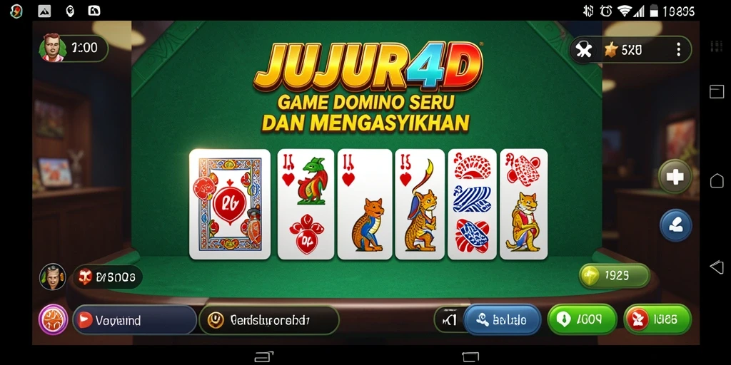Tampilan gameplay seru dari JUJUR4D yang menggugah semangat bermain domino.