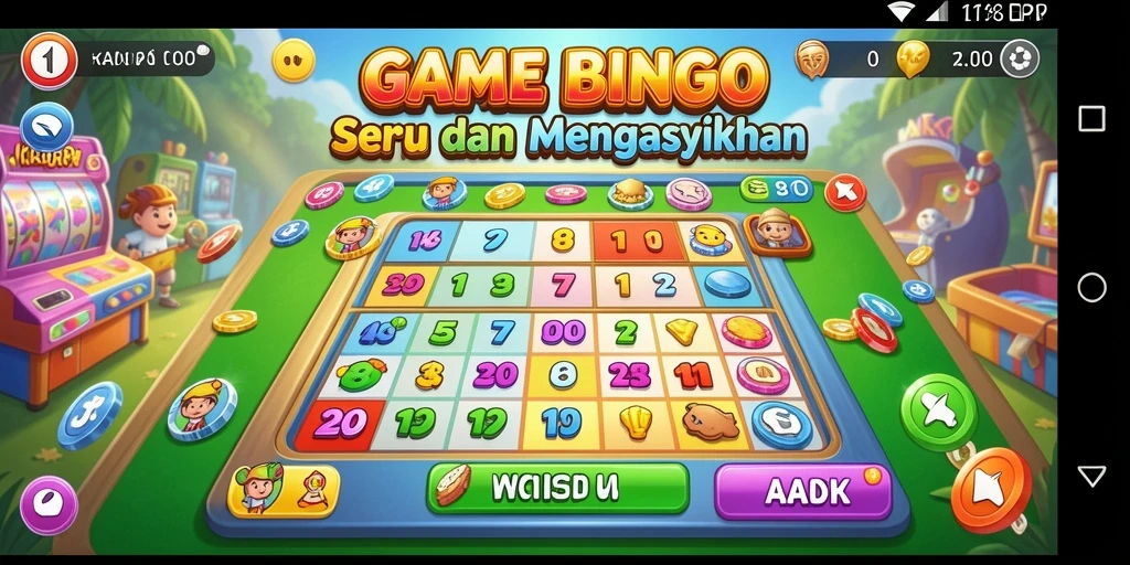 Tampilan gameplay seru di KAKRP dengan suasana Bingo yang menghibur.