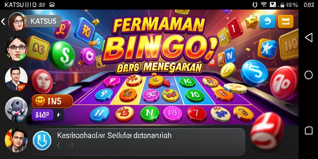 Tampilan gameplay Bingo di KATSU5 dengan pemain yang bersenang-senang.