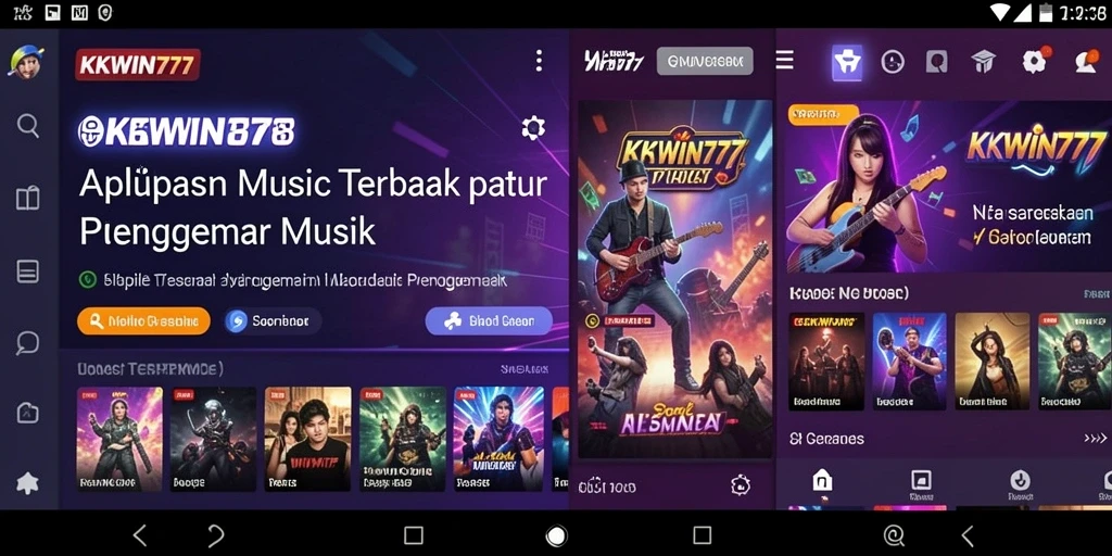 Tangkapan layar dari gameplay KKWIN777 menampilkan berbagai pilihan lagu.