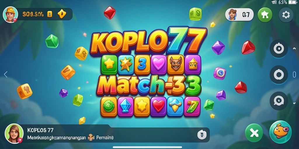 Screenshot KOPLO77 menampilkan aksi seru permainan Match-3.