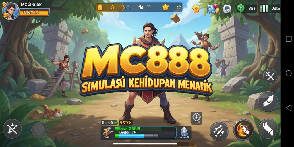 Tangkapan layar gameplay MC888 menampilkan momen seru dalam simulasi kehidupan.