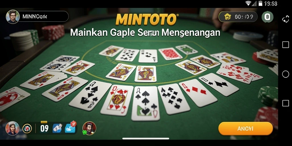 Screenshot gameplay MINTOTO yang menunjukkan keseruan bermain Gaple.