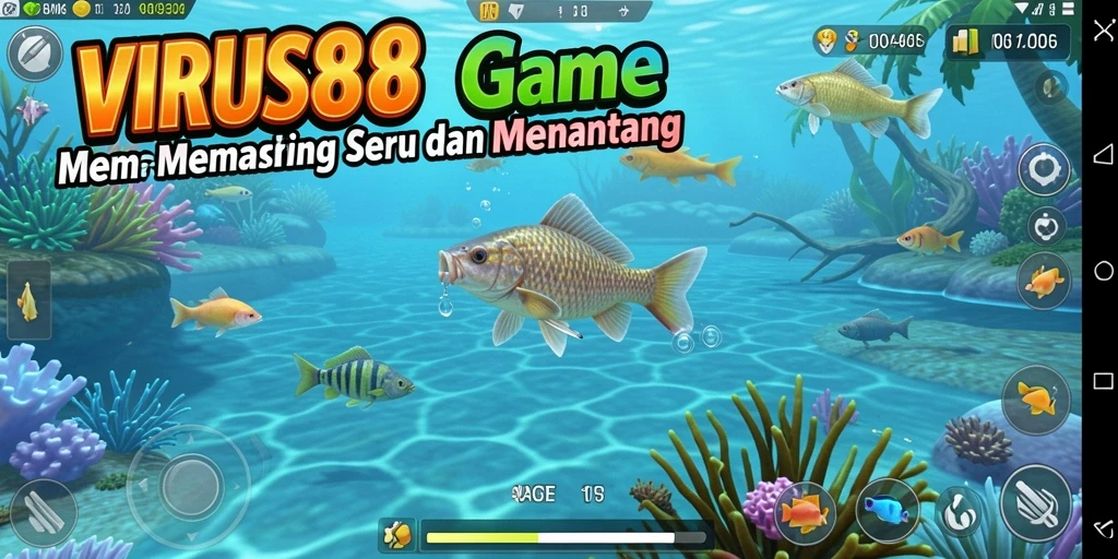Tampilan gameplay VIRUS88 dengan suasana memancing yang menarik.